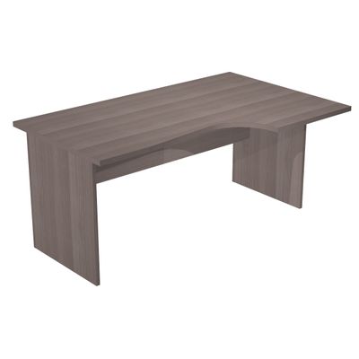 Bureau compact Trend - retour à droite avec pieds panneaux (sans pied de renfort) - L160 - plateau imitation frêne toscan