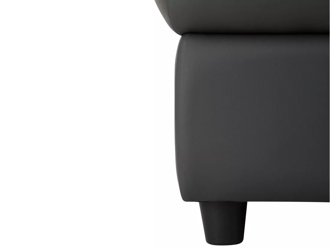 Tanaro | Pouf rembourré en cuir et PU gris