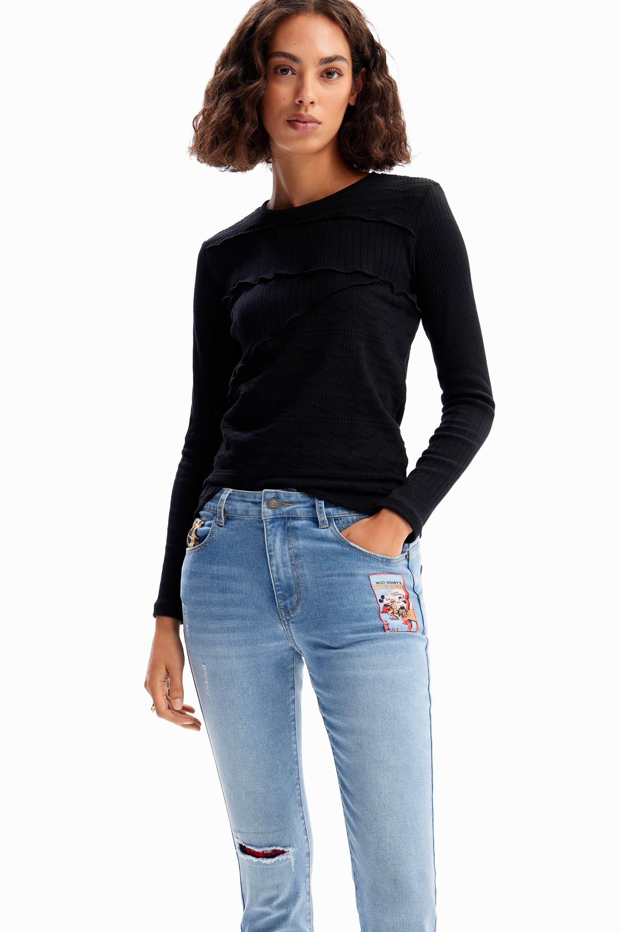 Vaqueros Slim flexões Mickey Mouse