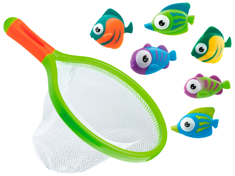 PLAY FUN Fiskespil med net og 6 fisk