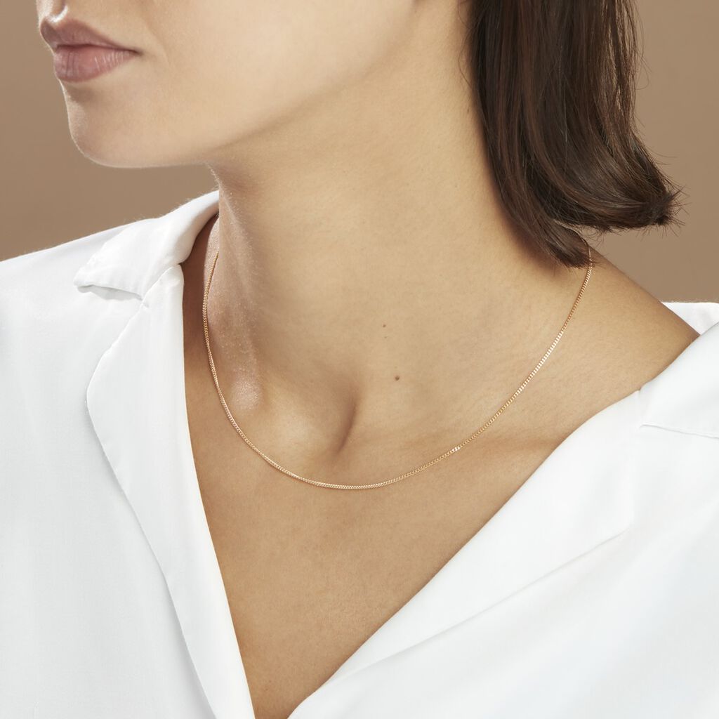 Chaîne Ixia Maille Gourmette Diamantee Or Jaune