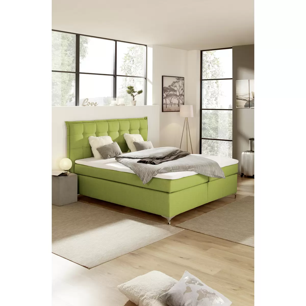 Boxspringbett Fabio 180 x 200 grün