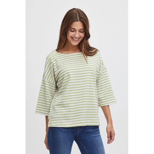 Fransa Stribet T-shirt, Dark Citron Mix, M