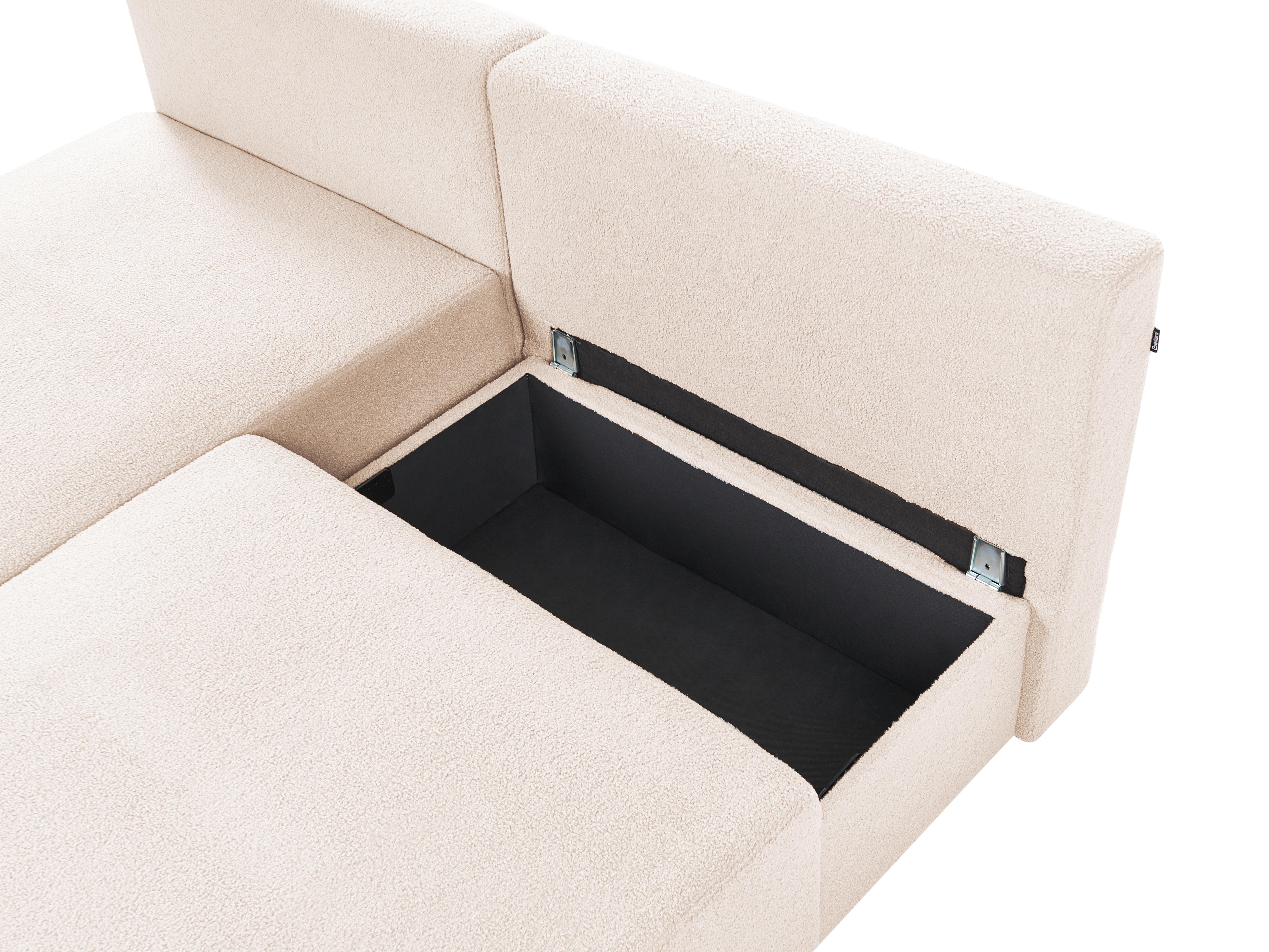 Modulaire hoekbank NERBO Bouclé Beige rechtszijdig