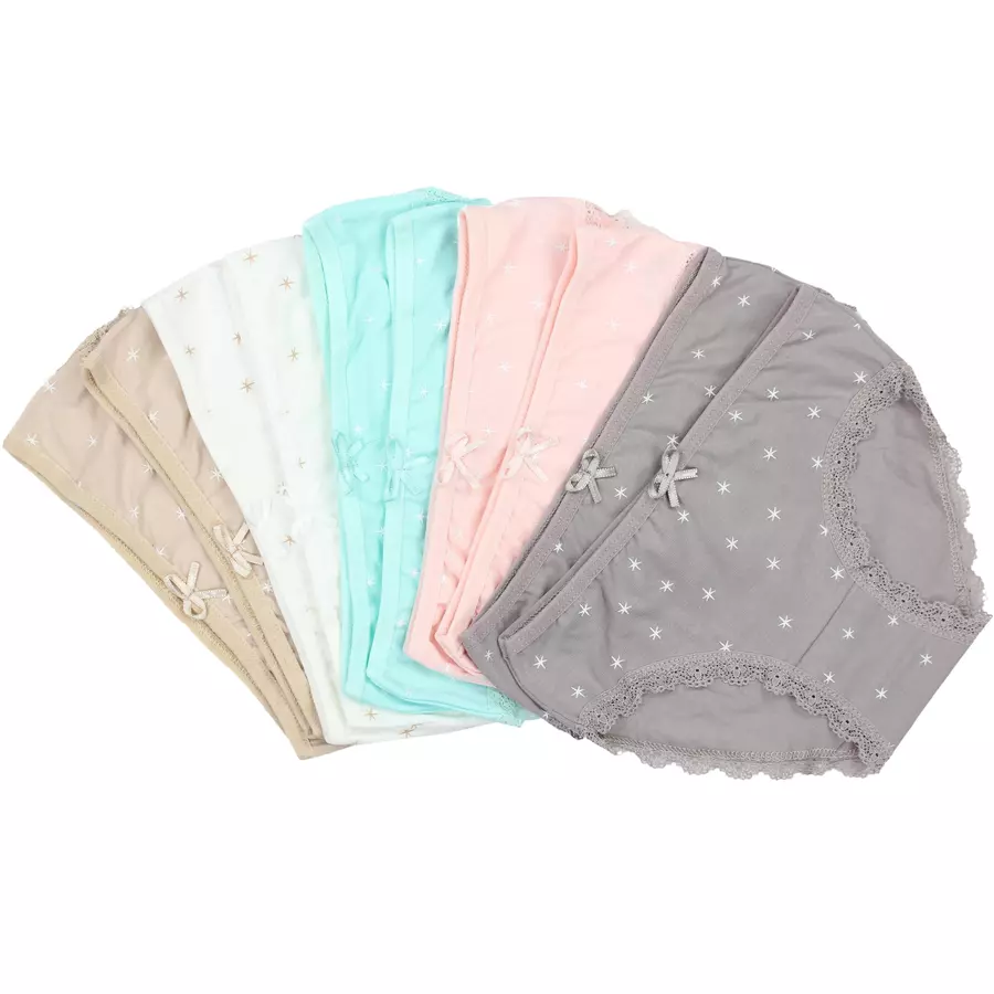 TupTam Mädchen Slips mit Aufdruck 10er Pack beige