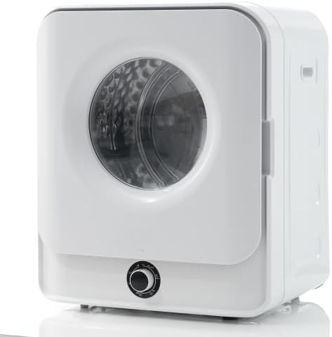 Merax Klein Trockner, Mini Wäschetrockner, Ablufttrockner mit 5 Programme, Wandmontierbar Ablufttrockner, Überhitzungsschutz und Mehrfachfiltration, 3KG, 830W, Weiß, 49,5 * 43,5 * 59,5 cm