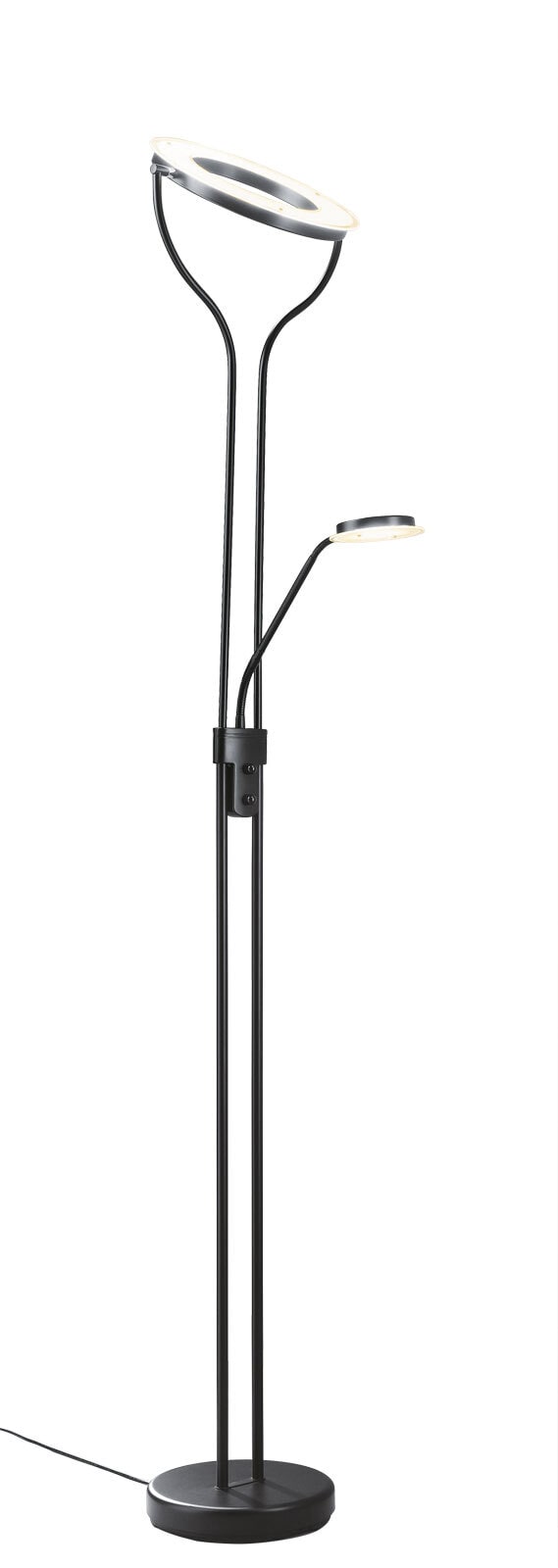 casaNOVA LED Deckenfluter mit Leselampe SEATTLE I schwarz