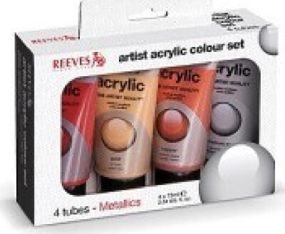 Reeves - Akrylmaling Metallic Sæt - 4 Farver