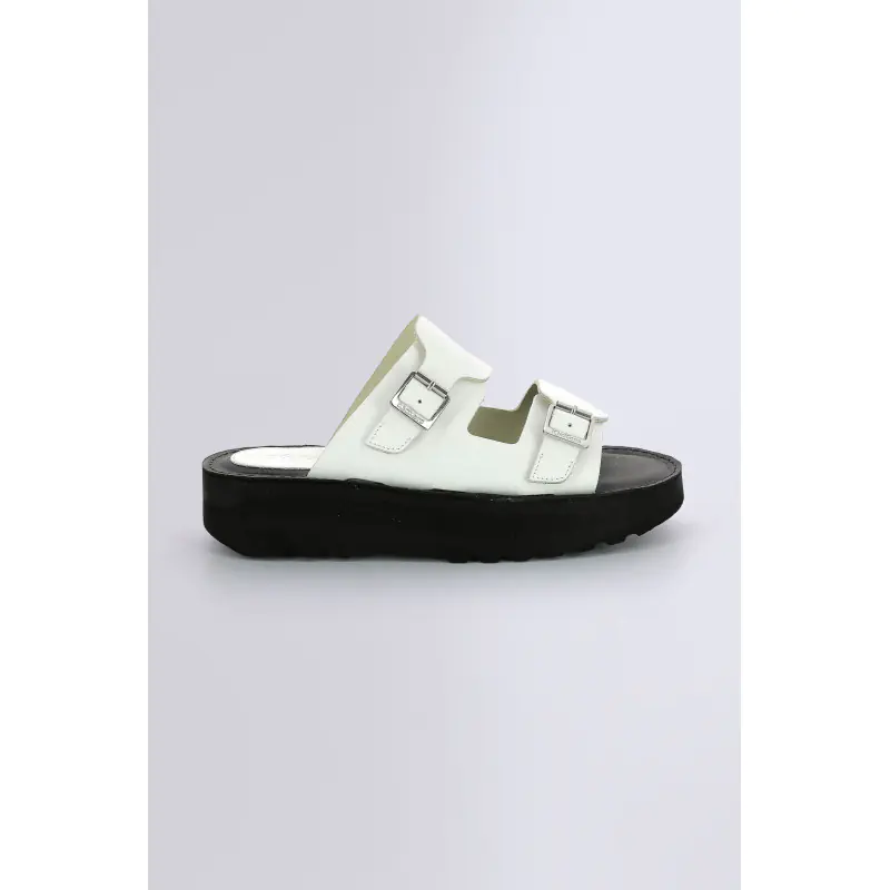 KICK HOT BLANC MULES Cuir Femme