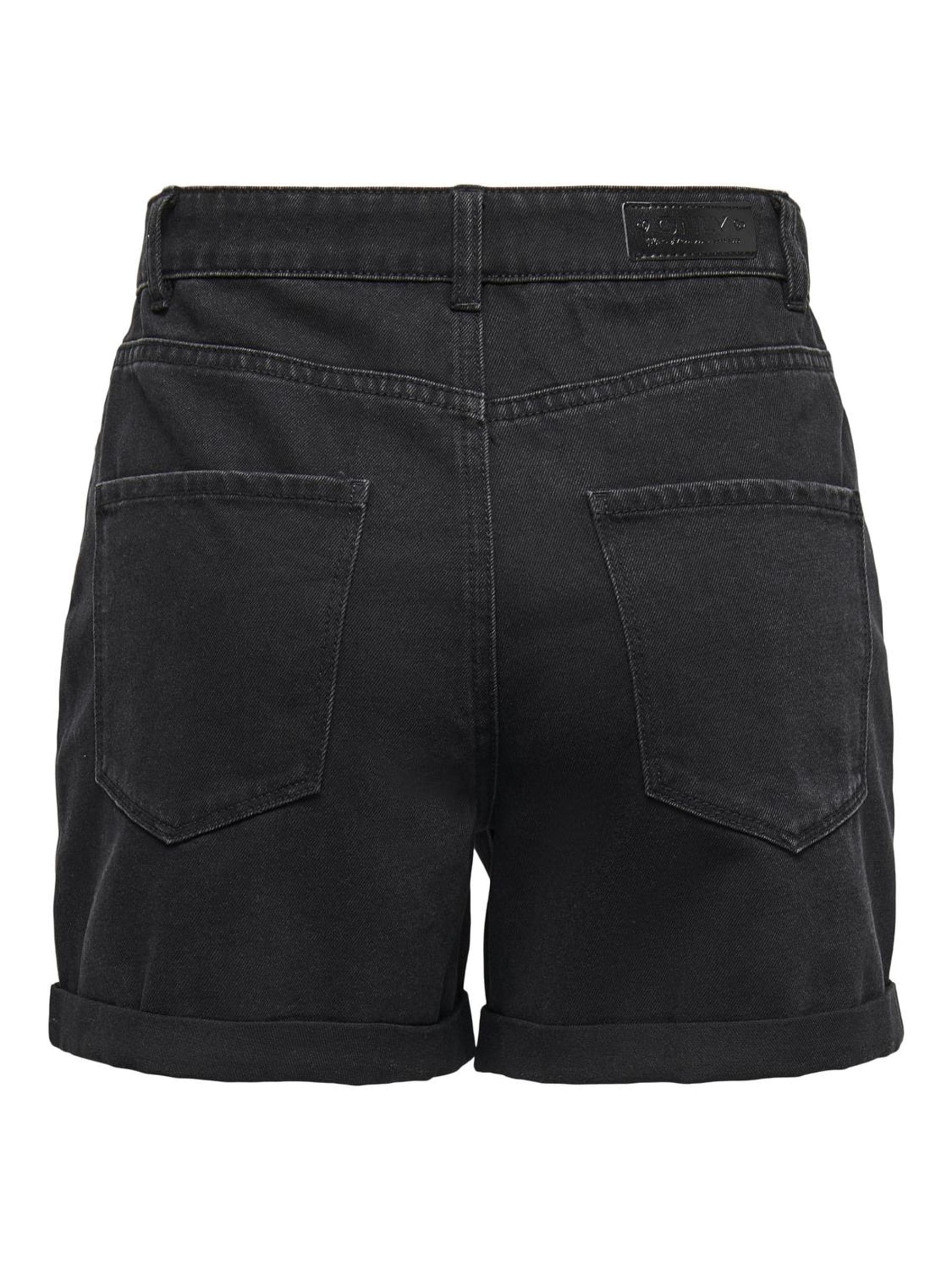 ONLY Jeansshorts »ONLVEGA – Jeansshorts mit hohem Bund und Aufschlag«, regular fit, modisch, Denim, Baumwolle, Eingrifftaschen