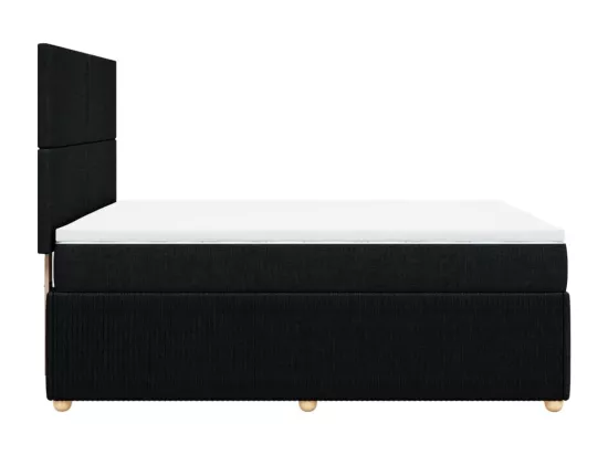 Sommier à lattes de lit avec matelas Noir 140x190 cm Tissu