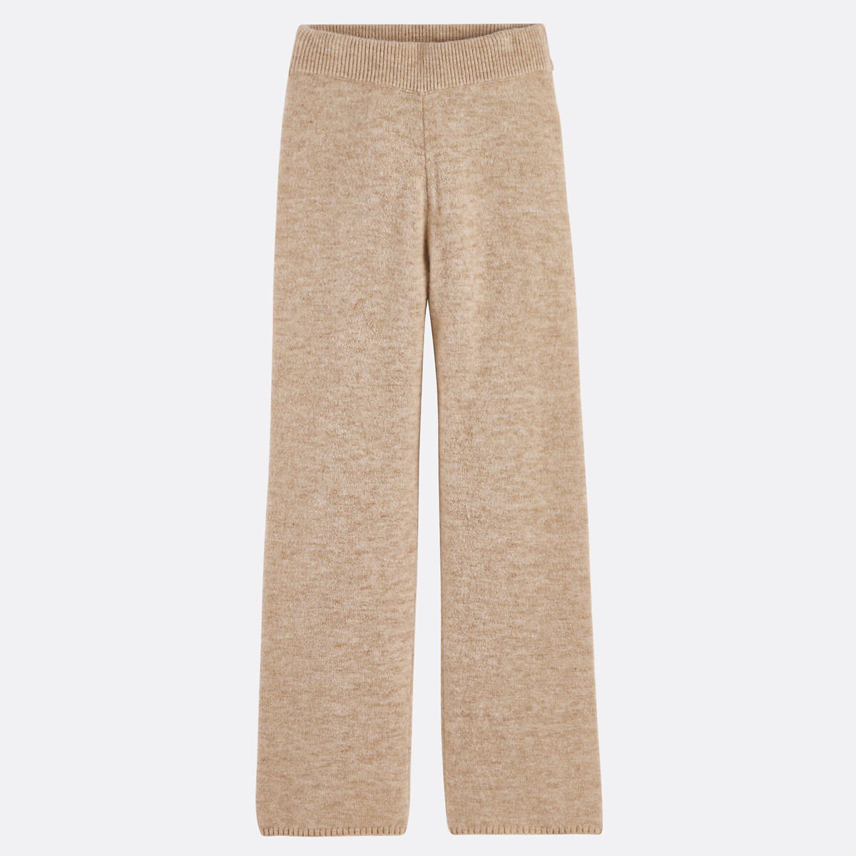 COLEÇÃO LA REDOUTE<br>Calças de malha de cintura alta e pernas largas
