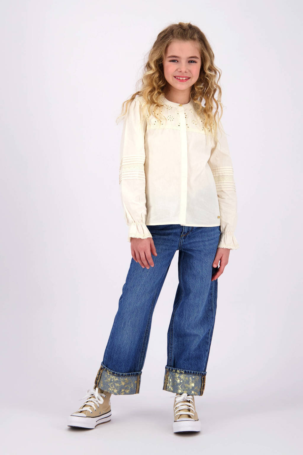 Vingino wide leg regular waist jeans medium blue denim