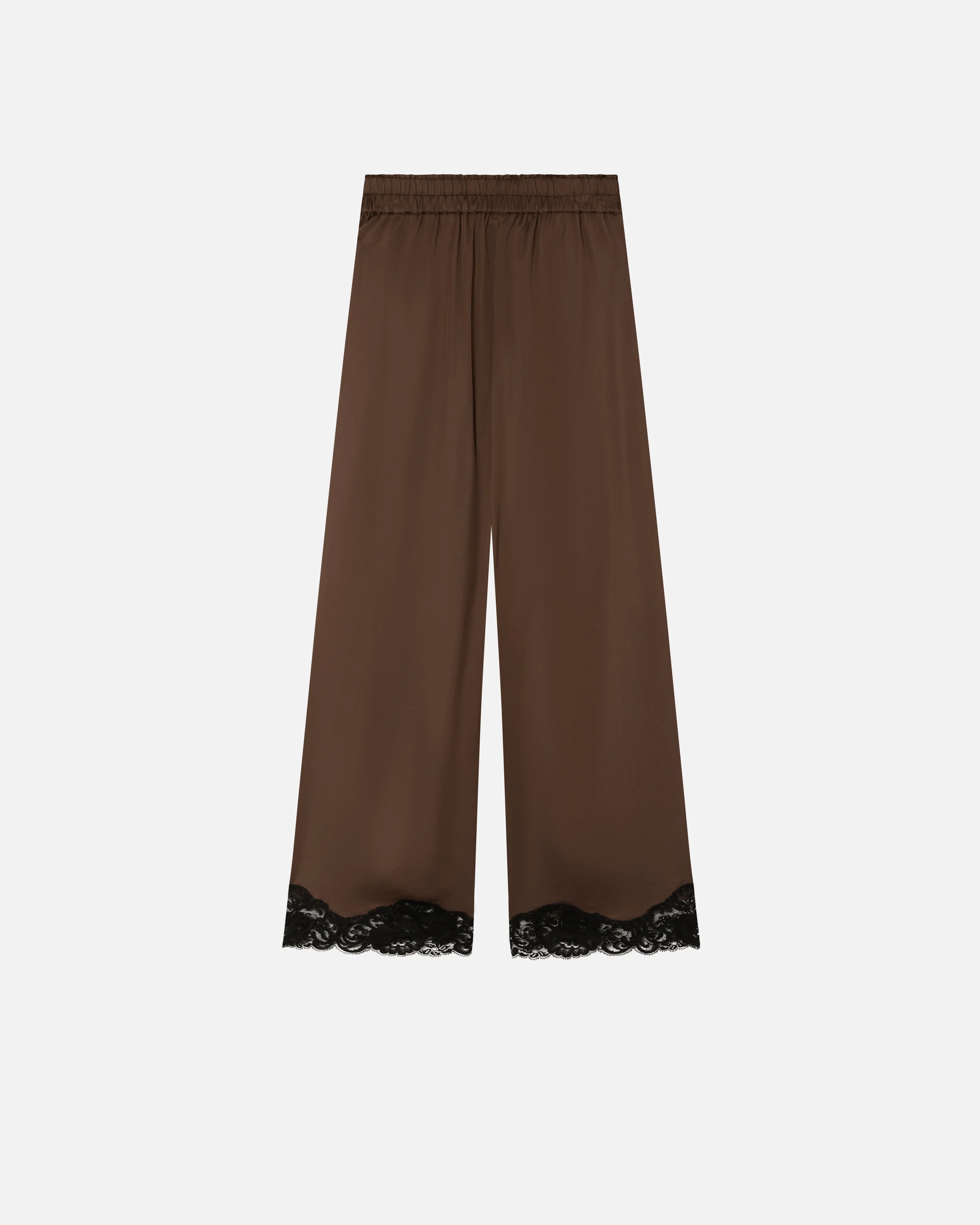 Pantalon palazzo avec dentelle en bas de jambe | Multicolore