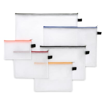 Etui Mesh Bag, 6er-Set - Bunt