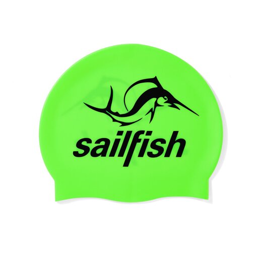 Touca de natação de silicone em formato de peixe-vela
