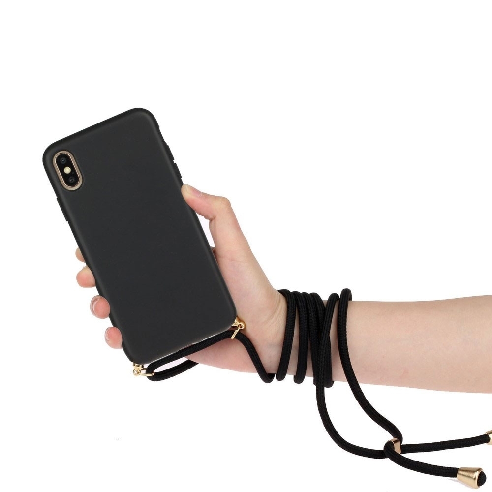 iPhone Xs Max Necklace Bio Gummi Case Hülle Eco Friendly Nachhaltig Kompostierbar   Handykette (150cm) - Schwarz
