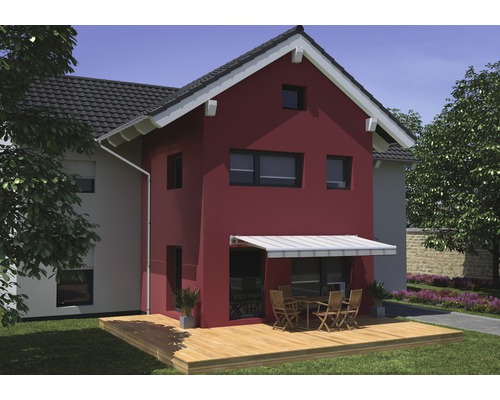 SOLUNA knikarmzonnescherm Trend 2,5x2 Stoffen design D420 Frame zilver geanodiseerd incl. zwengel