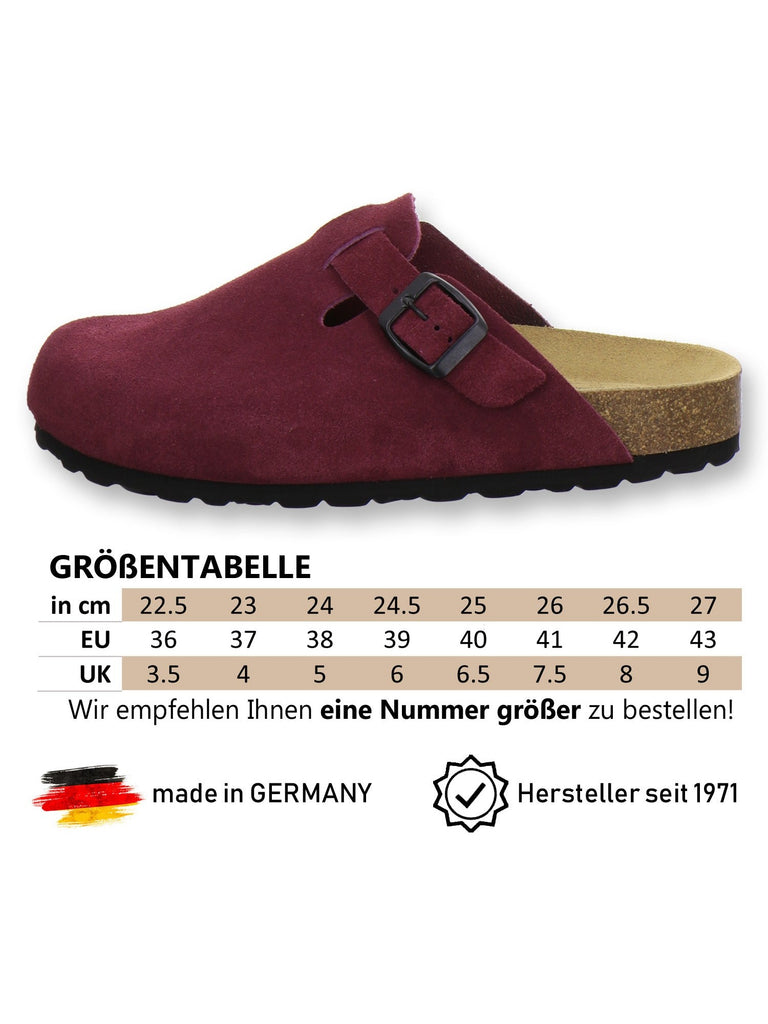 Clogs Damen Leder beere