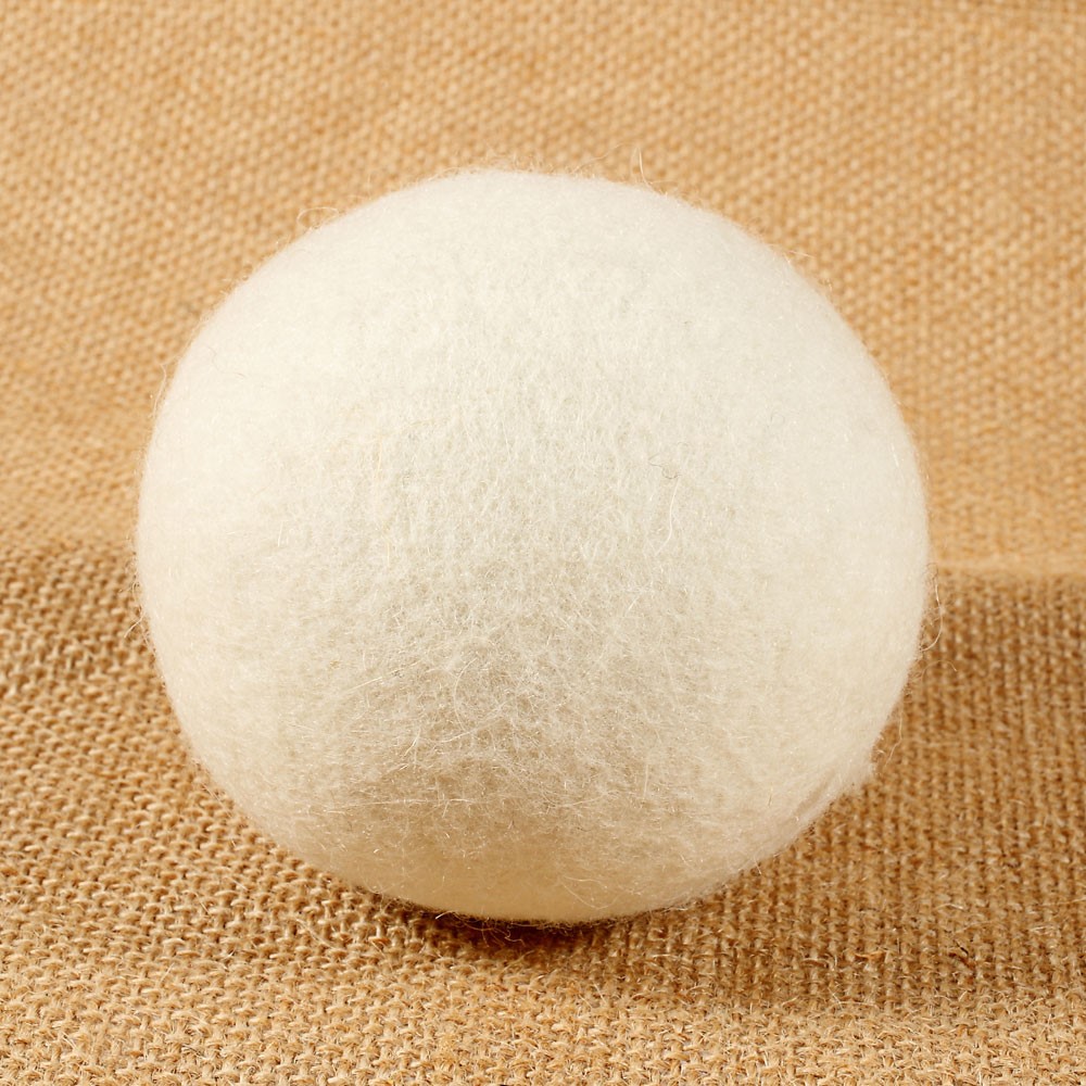 (Ø80mm) Wolle Wäsche Trockner Ball Wiederverwendbarer Tumbler Trocknerball - Weiss