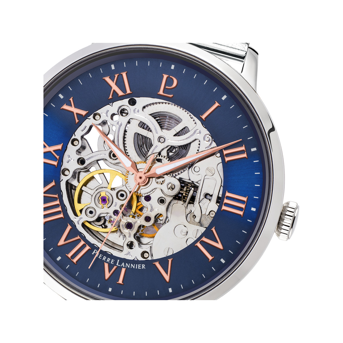 Coffret montre Pierre Lannier homme automatique acier cuir