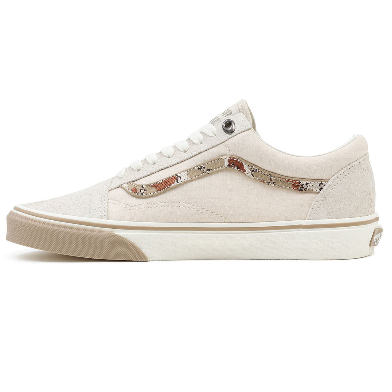 Vans Sneakers en Cuir & Textile Old Skool écrues