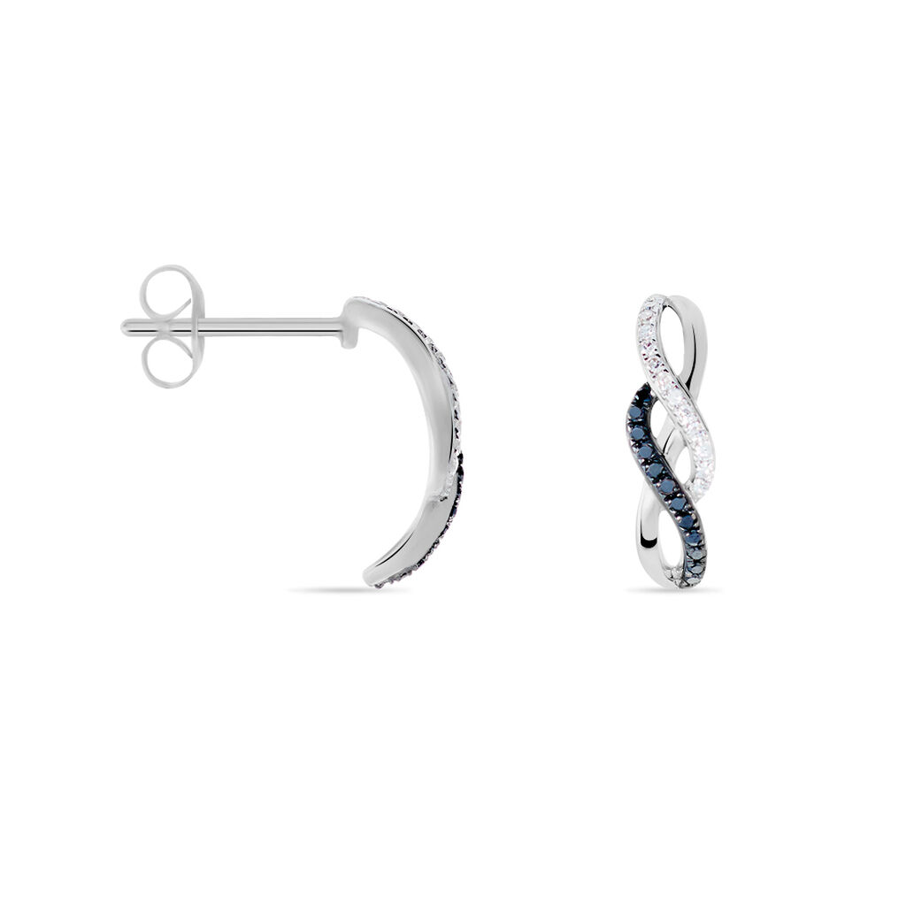 Boucles D'oreilles Puces Callune Or Blanc Diamant