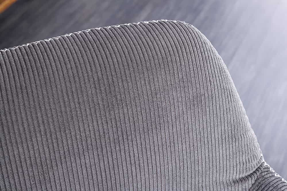 Design Stuhl MUSTANG grau Cord mit Armlehne schwarz Metall