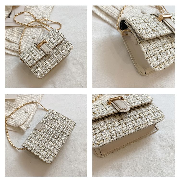 Kleevelind - Geruite klep-ketting schoudertas