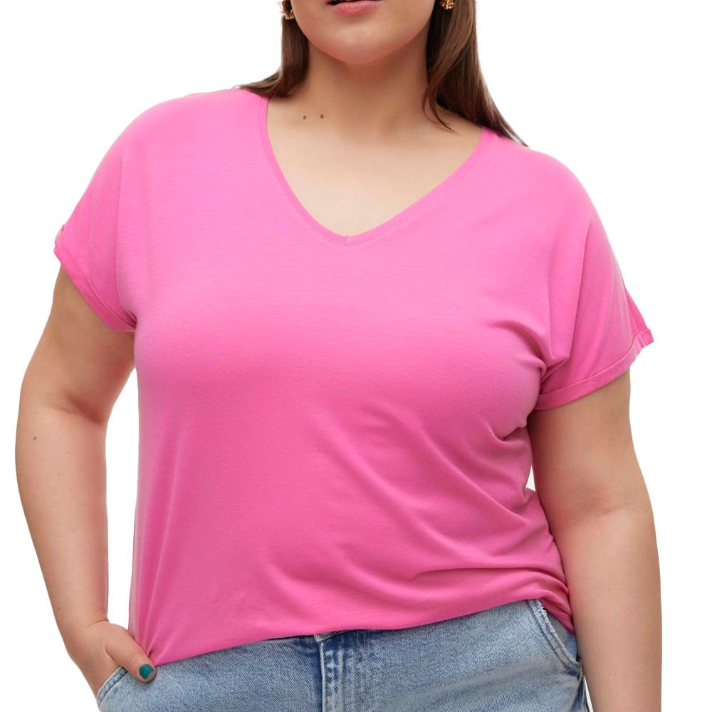 Vero Moda T-shirt Rose Fushia Femme Vero Moda Aya Curve