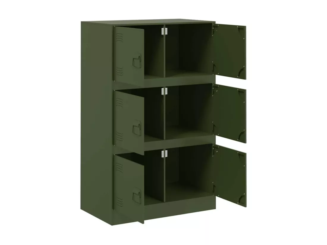 Buffet vert olive 67x39x107 cm acier