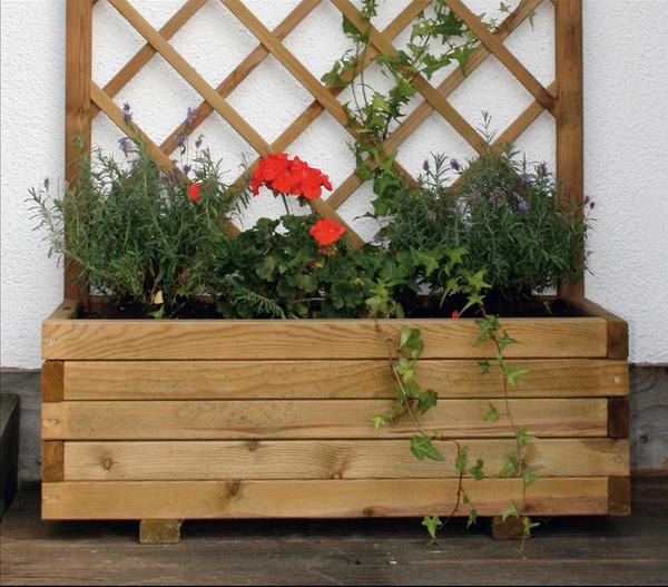 Dehner Holz-Blumenkasten mit Spalier Wachau,