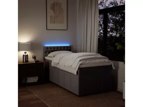 Sommier à lattes de lit avec matelas Taupe 90x190 cm Tissu