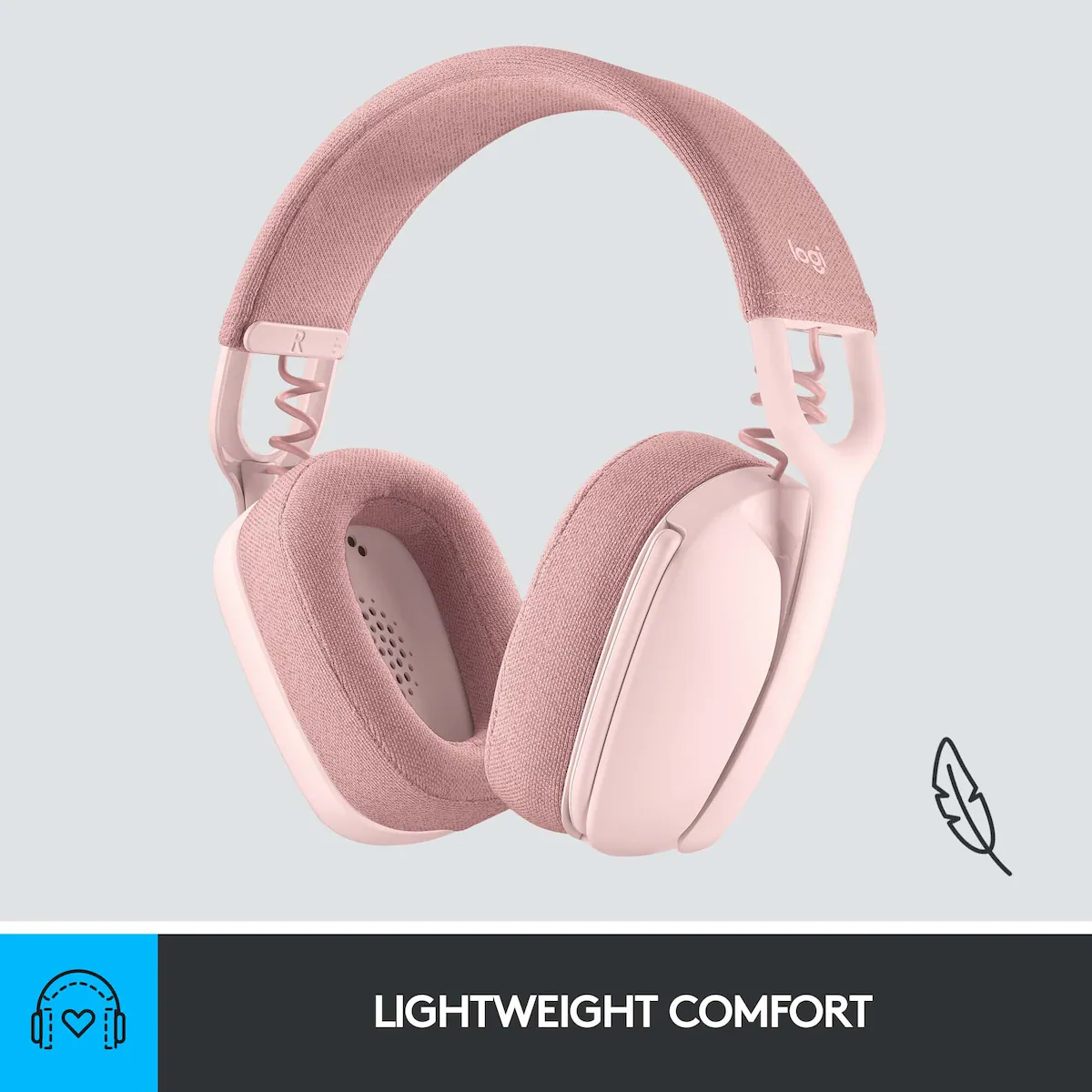 Logitech Zone Vibe 100 trådløst headset (rose)