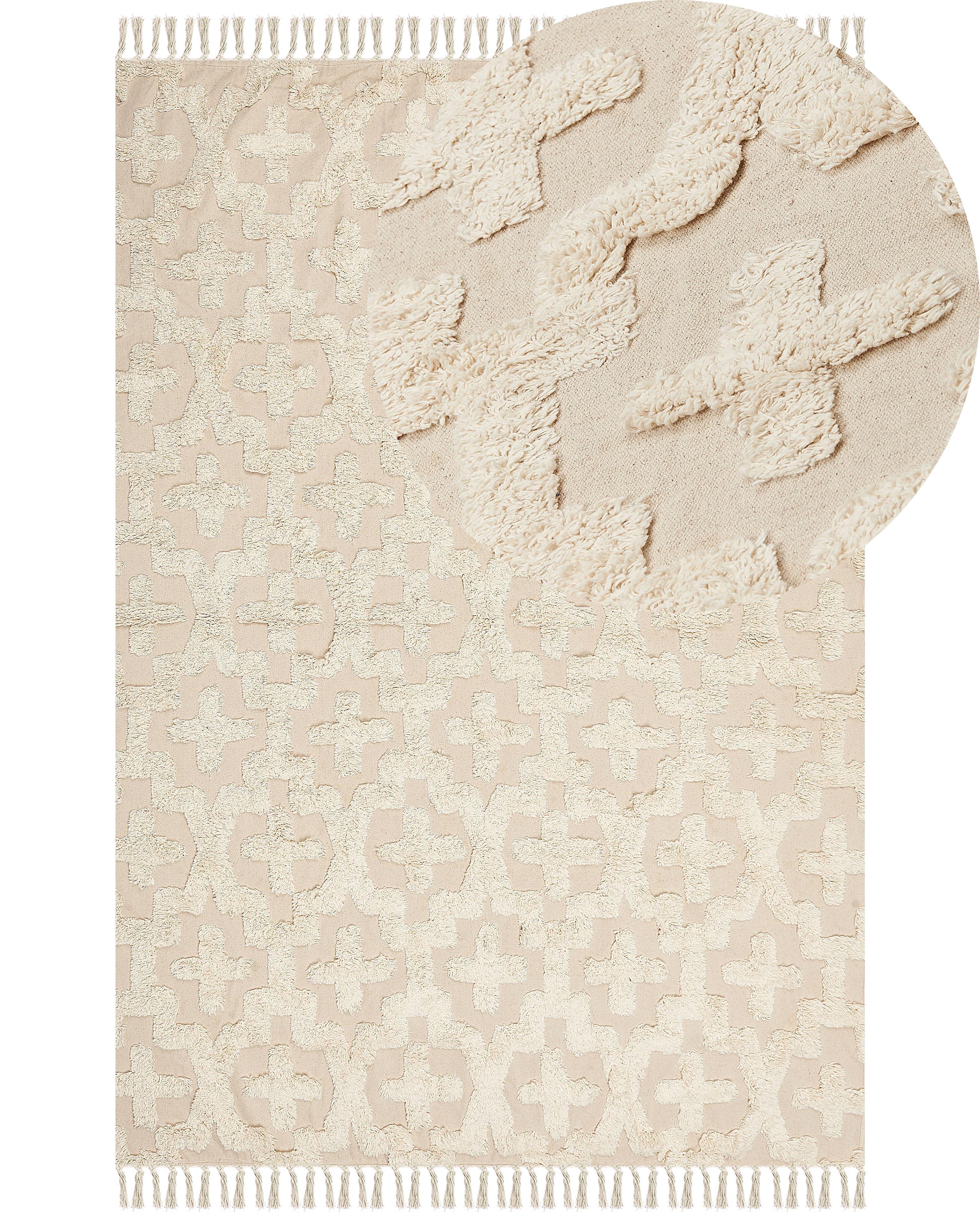 Vloerkleed ITANAGAR Beige 160 x 230 cm Katoen