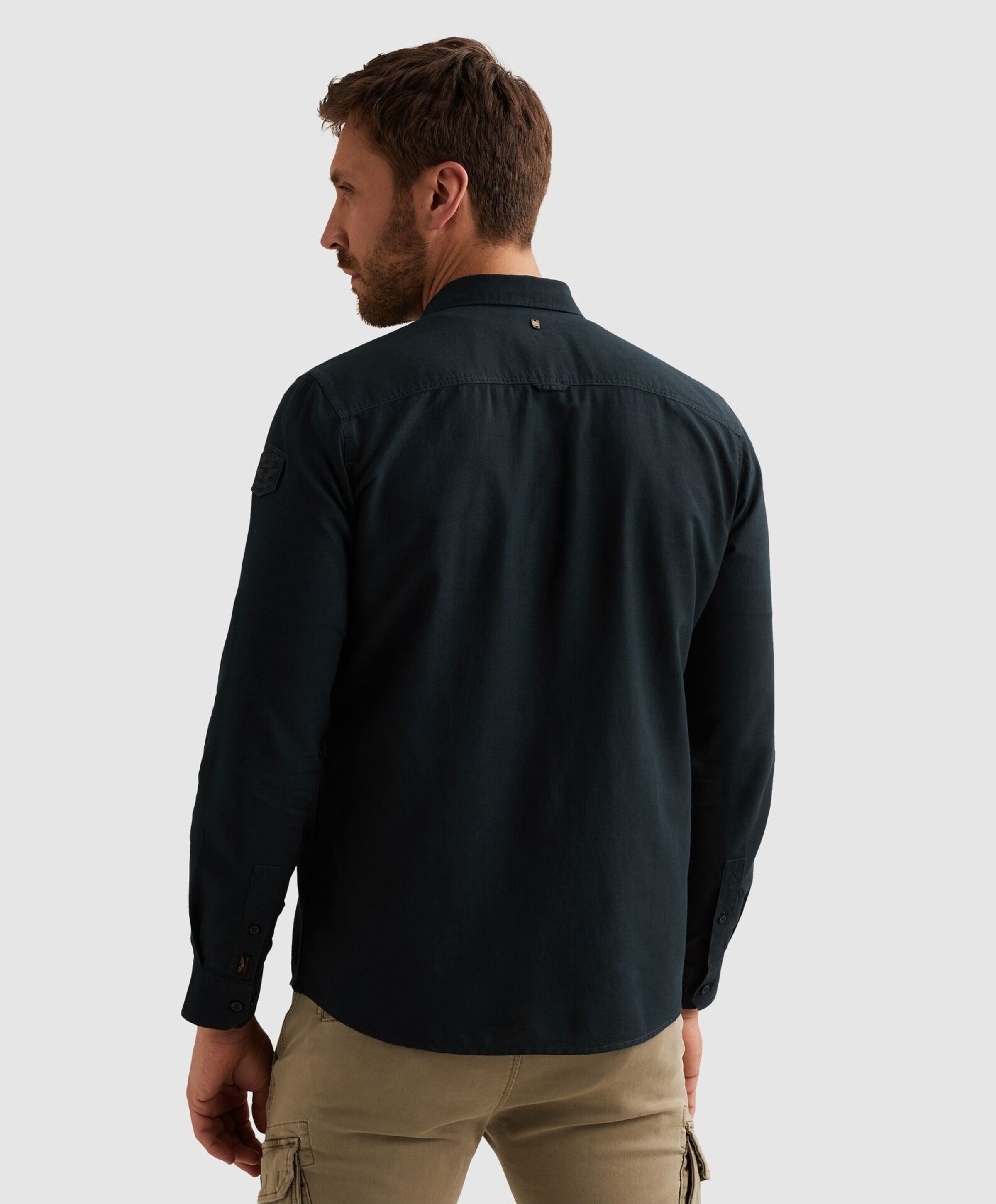 PME Legend Heren overhemd lange mouw blauw
