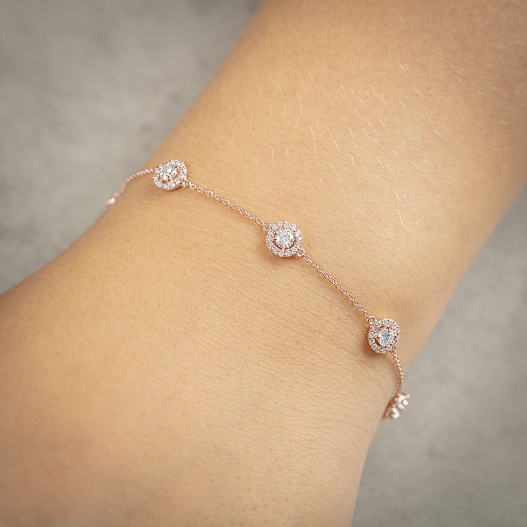 1.00 Karat Diamantarmband 750/18 K Roségold
