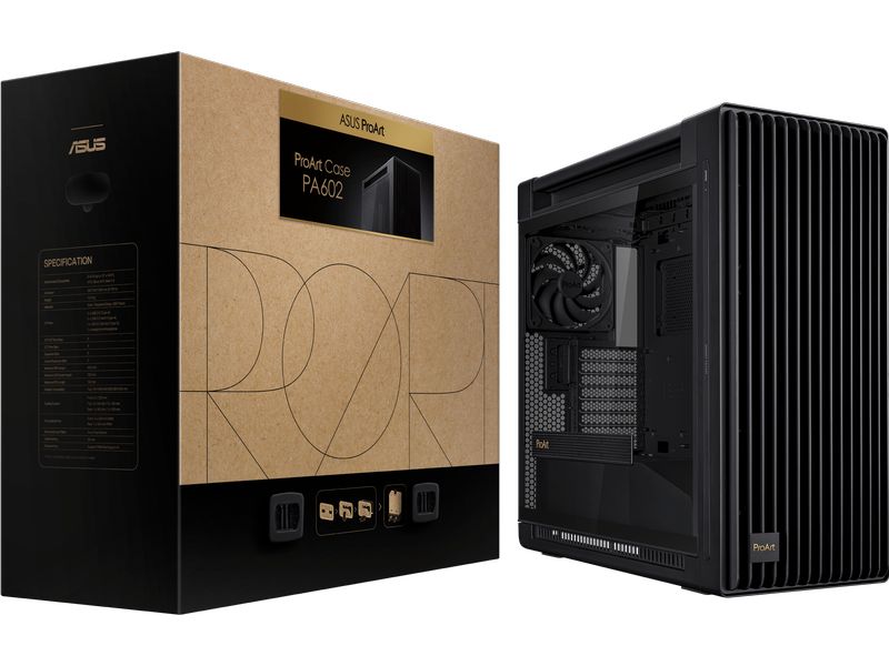 ASUS PC-Gehäuse ProArt PA602 Schwarz Midi-Tower E-ATX mit Gehäuse mit Seitenfenster