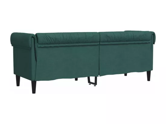 Canapé Chesterfield 3 places vert foncé tissu