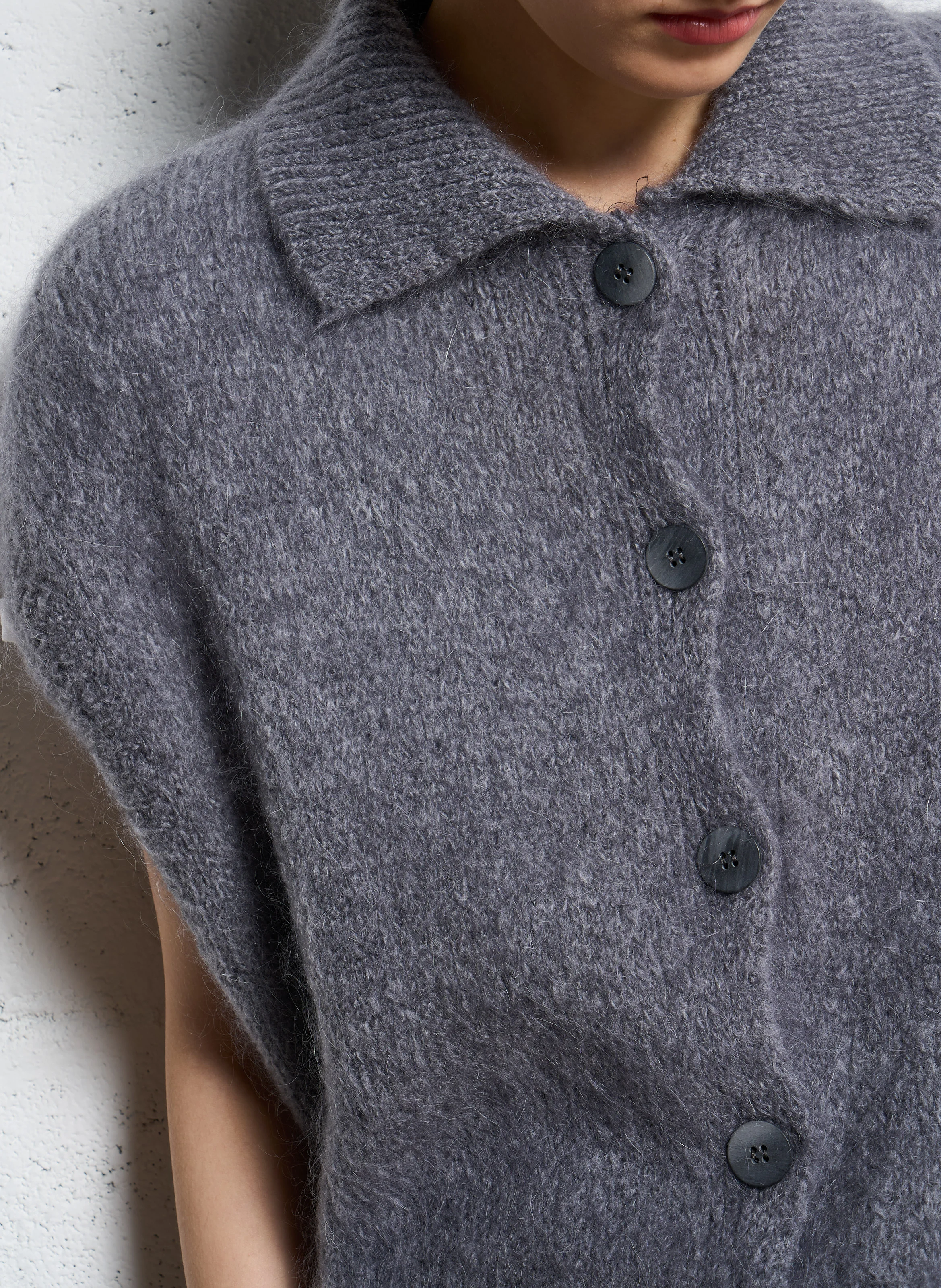 Gilet col classique ample | Gris