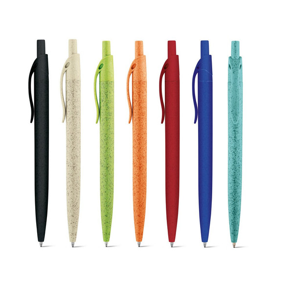 hi!dea 81168 - Stylo à bille en fibre de paille de blé et ABS avec clip