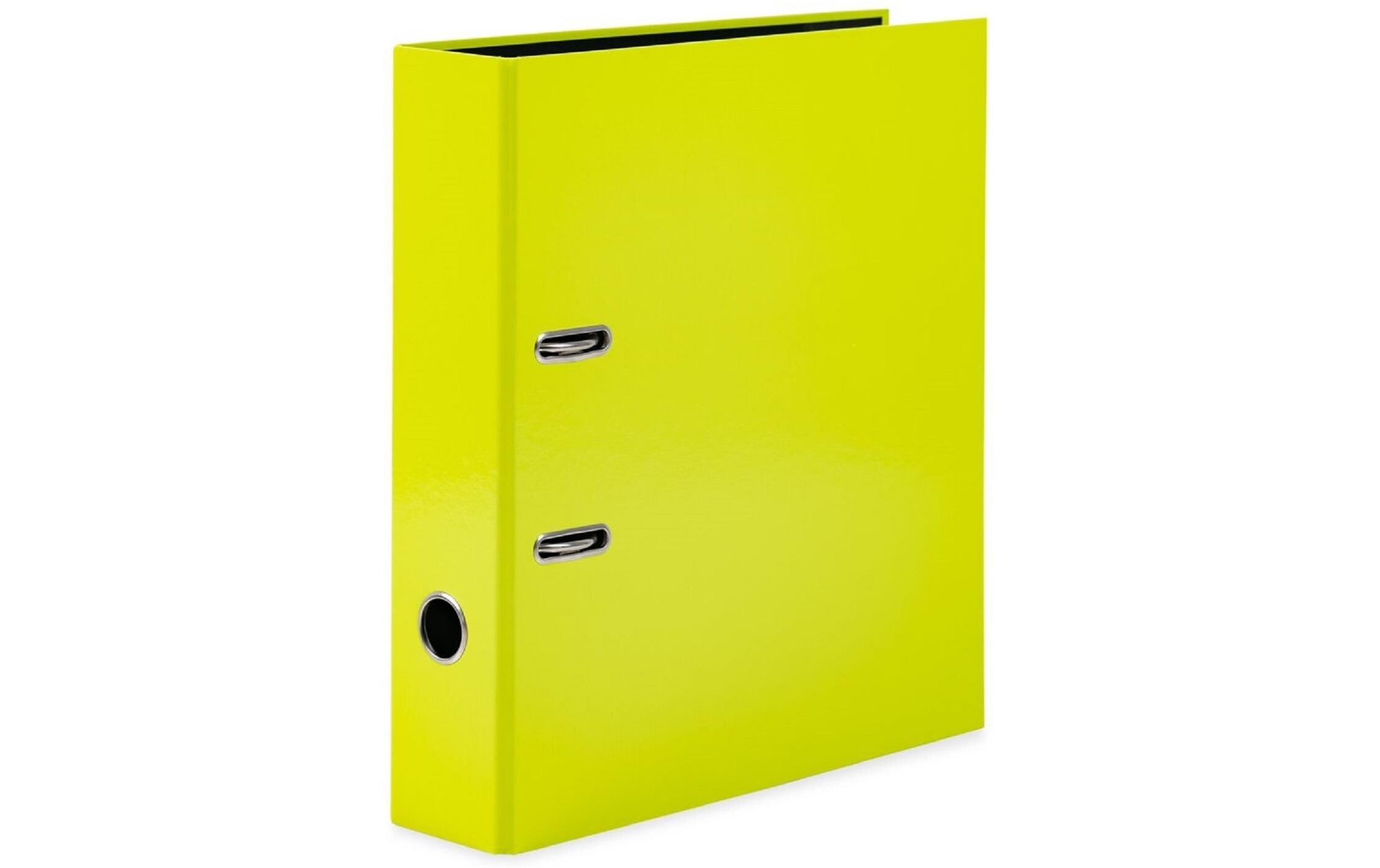 Ordner A4 7 cm, NeongelbOrdner im A4 Format mit Hebelmechanik und Griffloch
