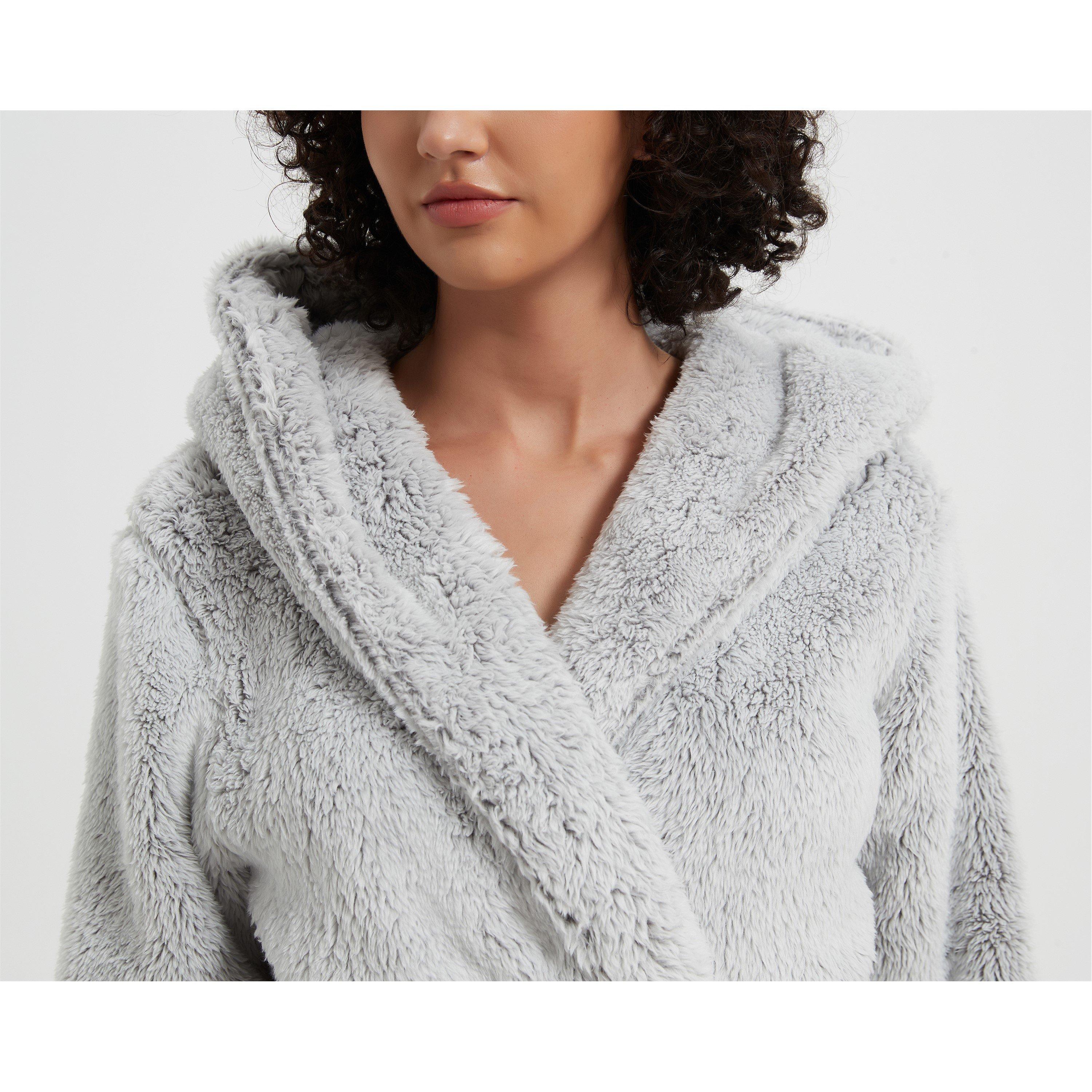 Linea Ladies Luxury Hooded Fleece Dressing Gown