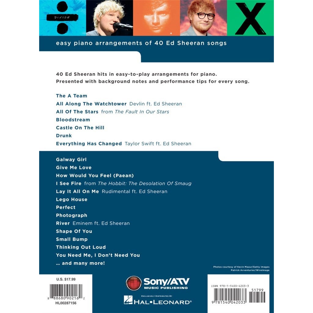 Hal Leonard Really Easy Piano 40 Ed Sheeran Songs songboek voor piano