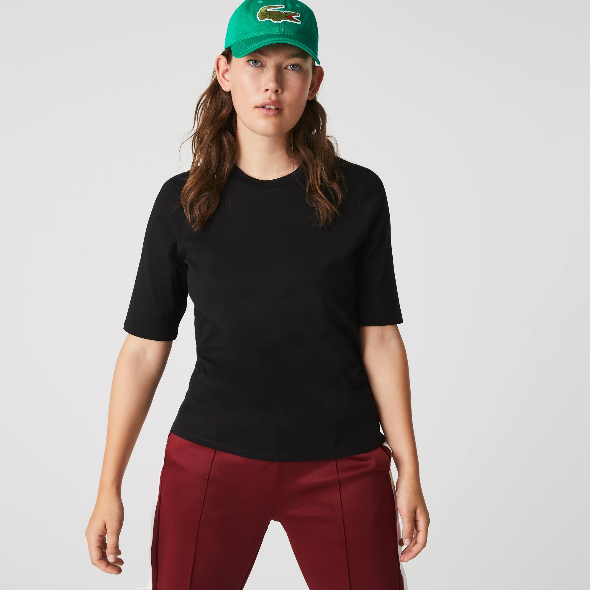 Damen-T-Shirt mit Rundhals aus Baumwolle T-Shirts - Schwarz - Lacoste - Damen