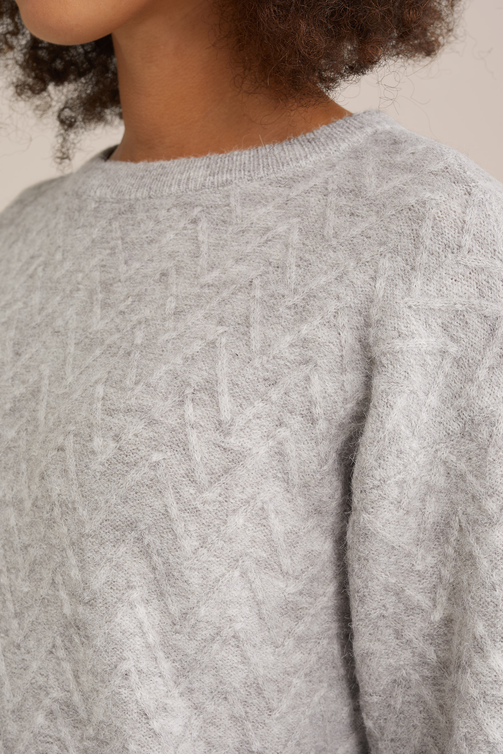 trui met structuur WE Fashion Lichtgrijs