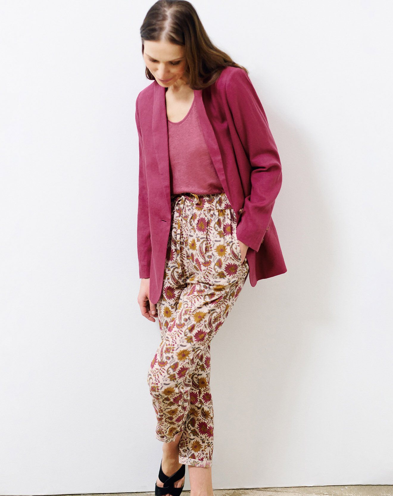 Caroll Blazer 100% Lin Emma groseille