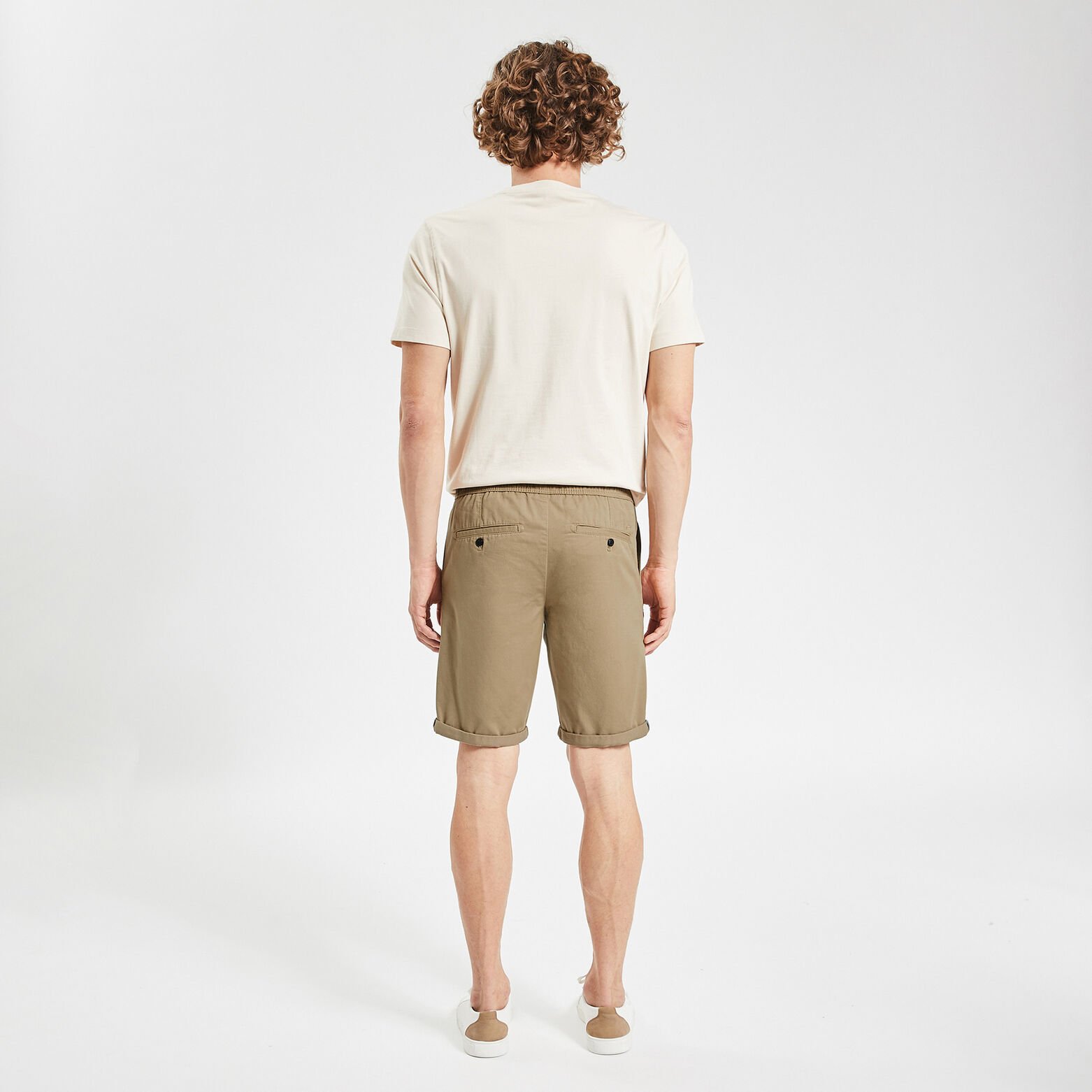 Bermuda chino taille élastiquée Camel