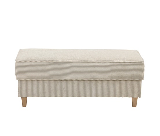 Aufklappbare Hockerbank mit Stauraum in Cordstoff,, beige