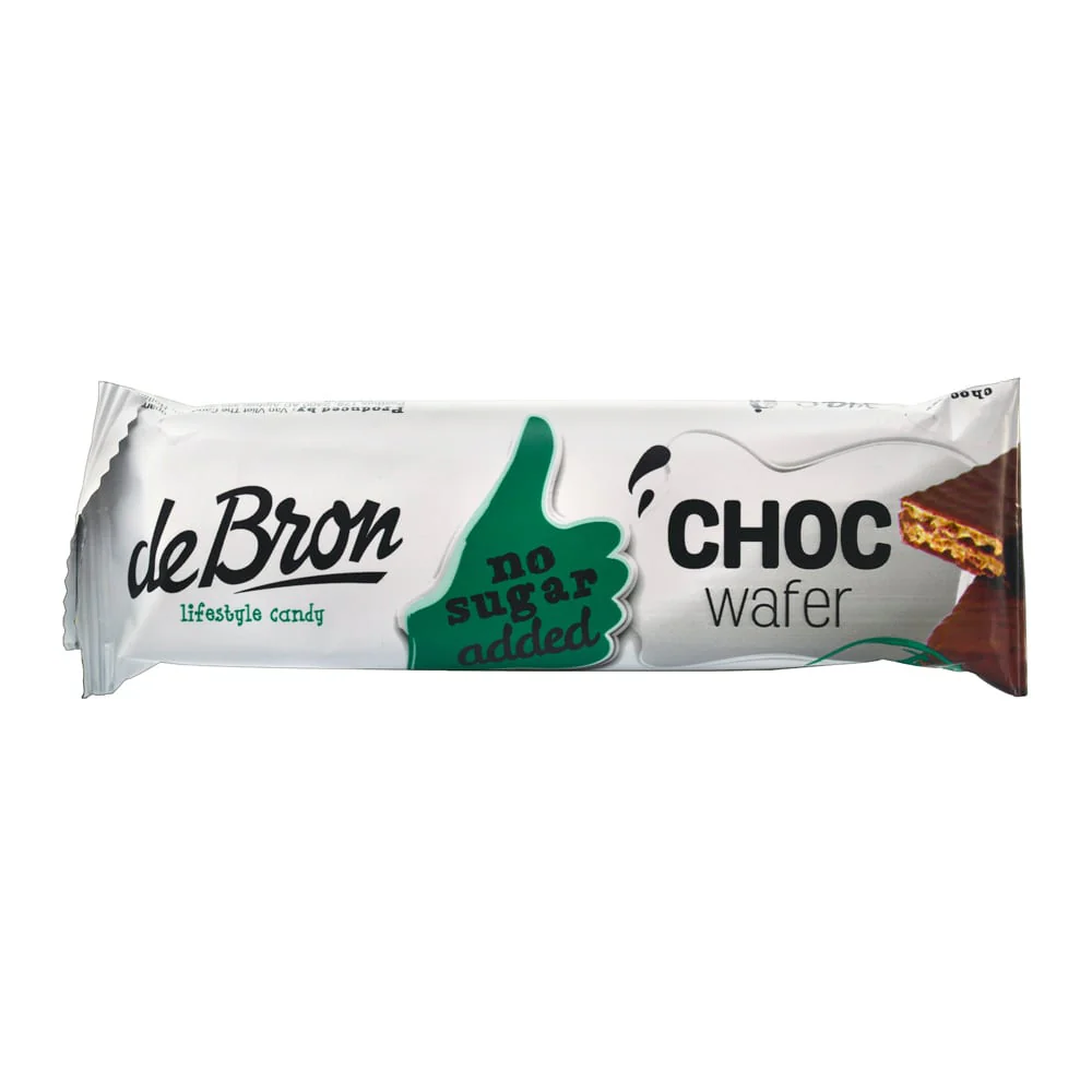 De Bron Choc wafer suikervrij (34 gr)